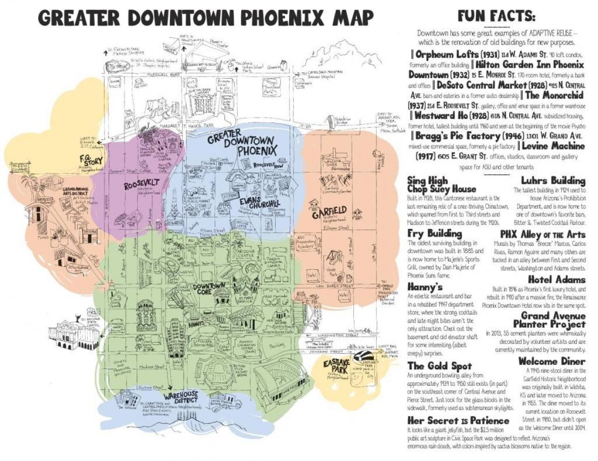 térkép downtown Phoenix