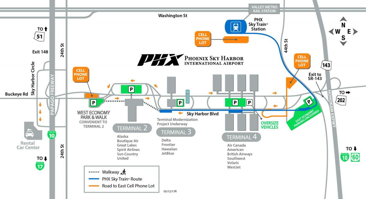 Phoenix nemzetközi repülőtér térkép