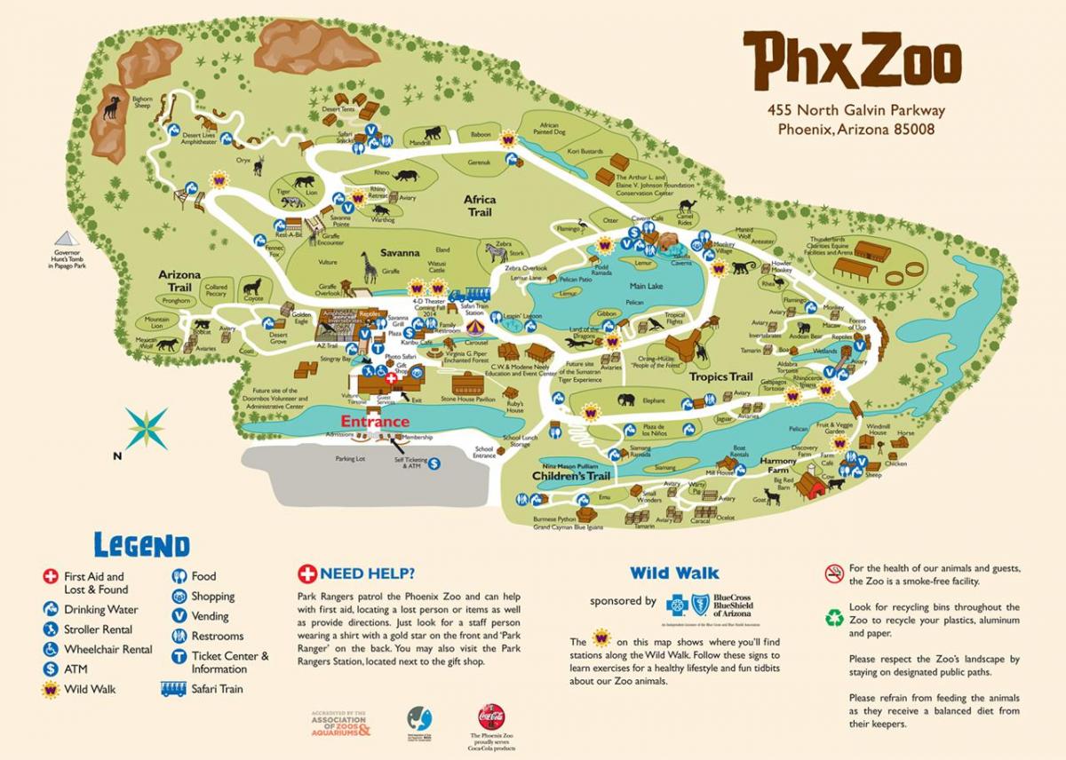 térkép Phoenix Állatkert