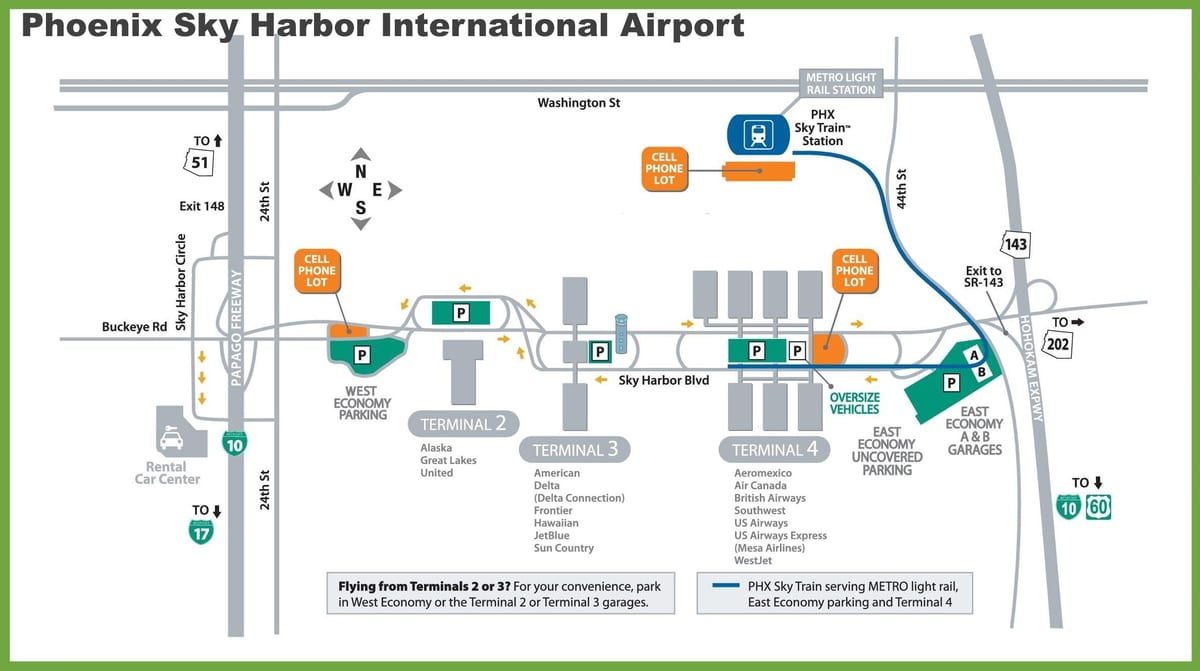 térkép Phoenix airport