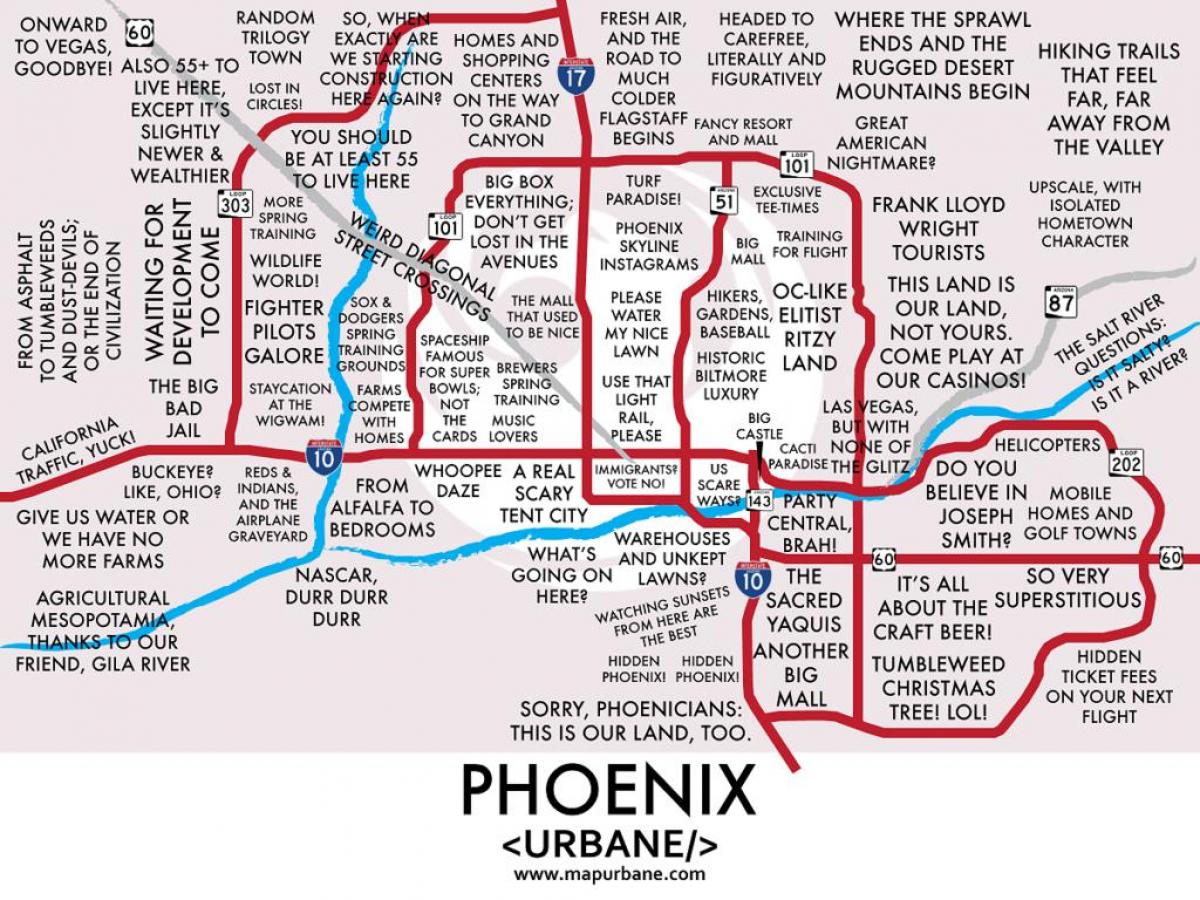 Phoenix városrészek térkép