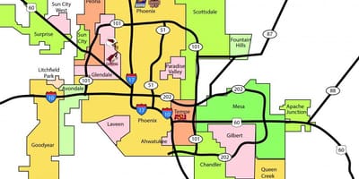 Phoenix metró területén térkép