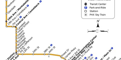 Valley metro, busz útvonal térkép