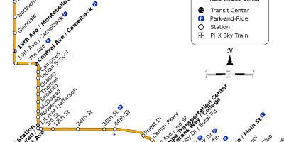 Valley metro, busz útvonal térkép